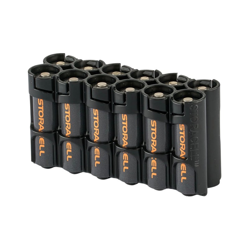 Storacell AA Battery Storage Caddy by Storacell, Black, Holds 12 Batteries (Not included) - Image 1
